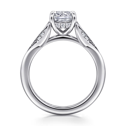 Taye - 14K White Gold Split Shank Cushion Cut Diamond Engagement Ring