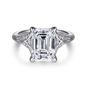 Taye - 14K White Gold Split Shank Emerald Cut Diamond Engagement Ring