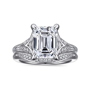 Taye - 14K White Gold Split Shank Emerald Cut Diamond Engagement Ring