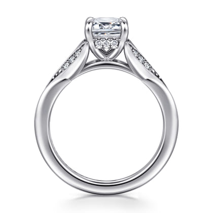 Taye - 14K White Gold Split Shank Emerald Cut Diamond Engagement Ring