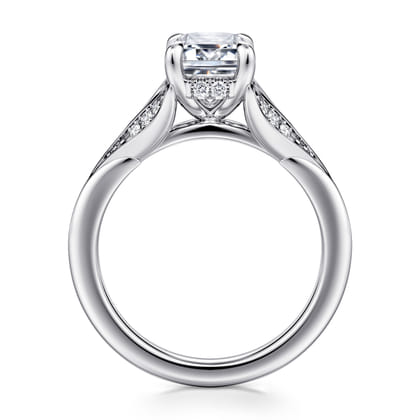 Taye - 14K White Gold Split Shank Emerald Cut Diamond Engagement Ring