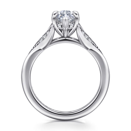 Taye - 14K White Gold Split Shank Marquise Shape Diamond Engagement Ring