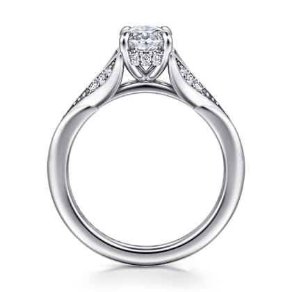Taye - 14K White Gold Split Shank Oval Diamond Engagement Ring