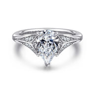 Taye - 14K White Gold Split Shank Pear Shape Diamond Engagement Ring