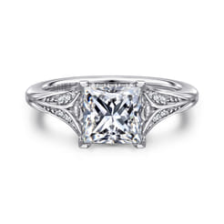 Taye - 14K White Gold Split Shank Princess Cut Diamond Engagement Ring
