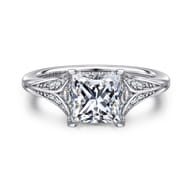 Taye - 14K White Gold Split Shank Princess Cut Diamond Engagement Ring