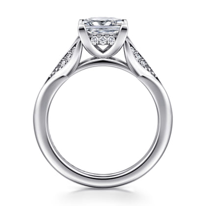 Taye - 14K White Gold Split Shank Princess Cut Diamond Engagement Ring