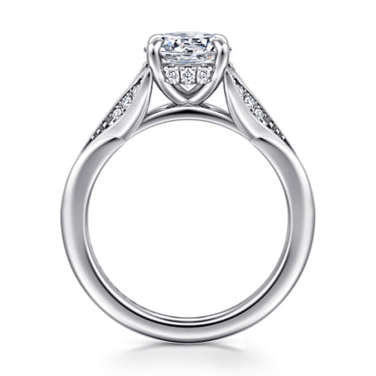 Taye - 14K White Gold Split Shank Round Diamond Engagement Ring