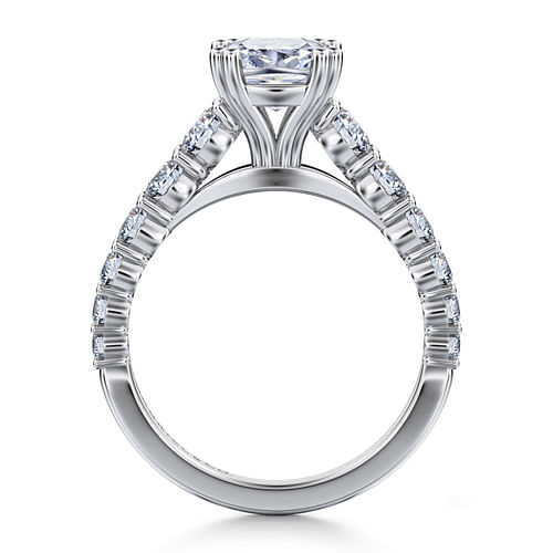 Taylor - 14K White Gold Cushion Cut Diamond Engagement Ring - 0.95 ct - Shot 2