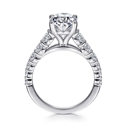 Taylor - 14K White Gold Oval Diamond Engagement Ring - 0.95 ct - Shot 2
