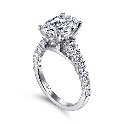 Taylor - 14K White Gold Oval Diamond Engagement Ring - 0.95 ct - Shot 3