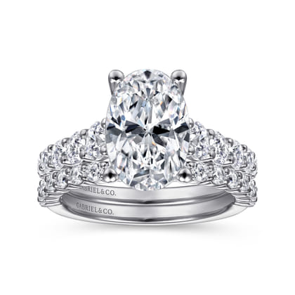 Taylor - 14K White Gold Oval Diamond Engagement Ring