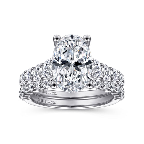 Taylor - 14K White Gold Oval Diamond Engagement Ring - 0.95 ct - Shot 4