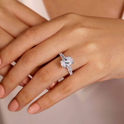 Taylor - 14K White Gold Oval Diamond Engagement Ring