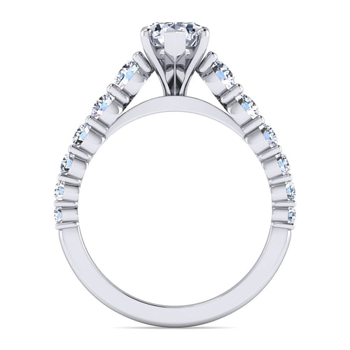 Taylor - 14K White Gold Pear Shape Diamond Engagement Ring - 0.95 ct - Shot 2