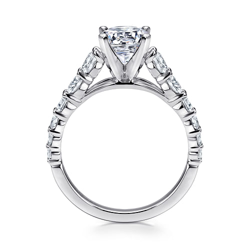 Taylor - 14K White Gold Round Diamond Engagement Ring - 0.95 ct - Shot 2