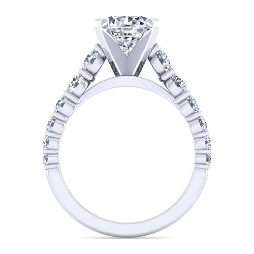Taylor - 14K White Gold Round Diamond Engagement Ring - 0.93 ct - Shot 2