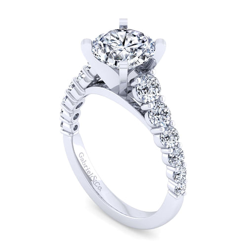Taylor - 14K White Gold Round Diamond Engagement Ring - 0.93 ct - Shot 3