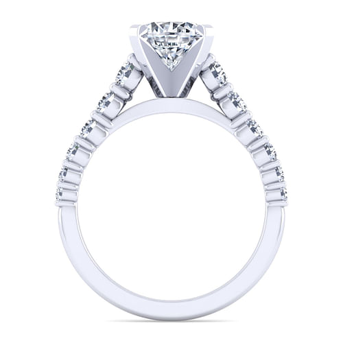 Taylor - 14K White Gold Round Diamond Engagement Ring - 0.71 ct - Shot 2