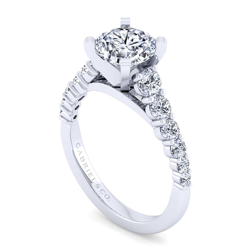Taylor - 14K White Gold Round Diamond Engagement Ring - 0.71 ct - Shot 3