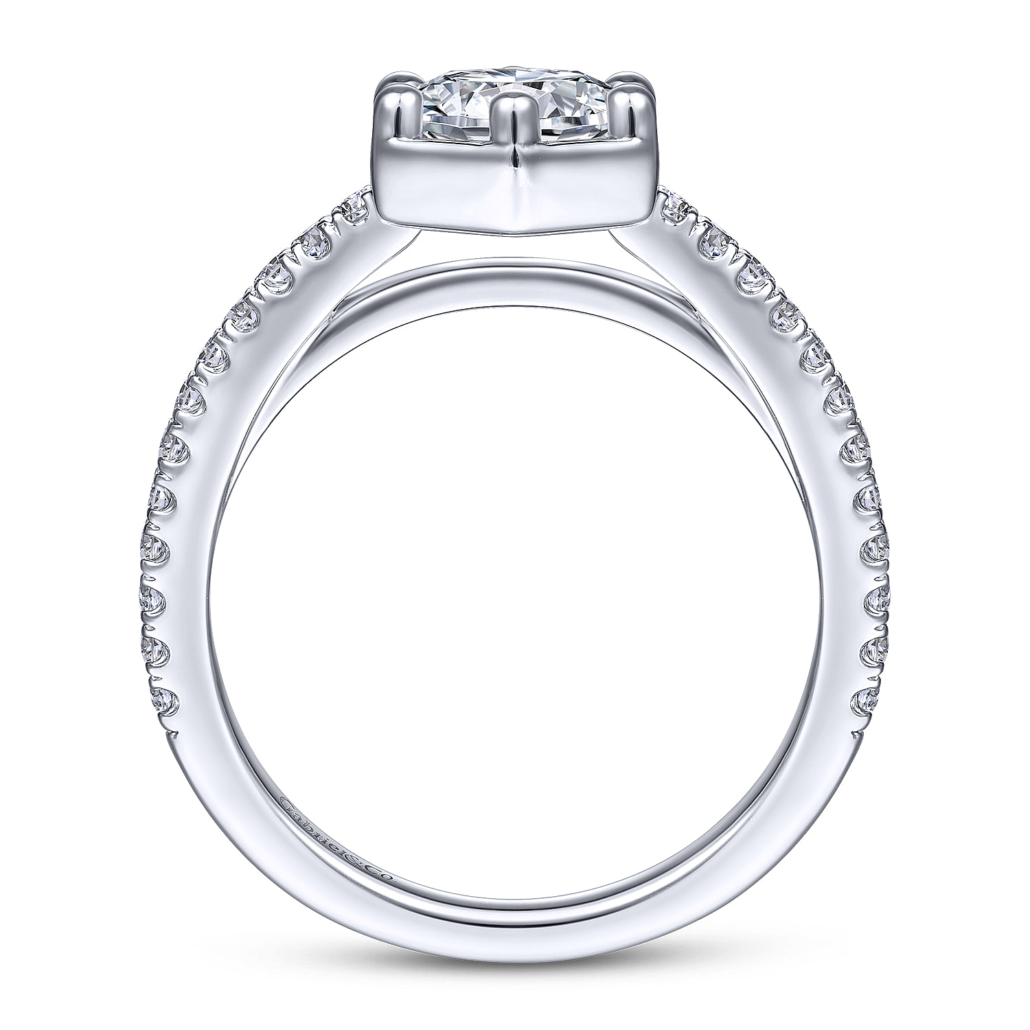 Teague - 14K White Gold Round Diamond Engagement Ring - 0.2 ct - Shot 2