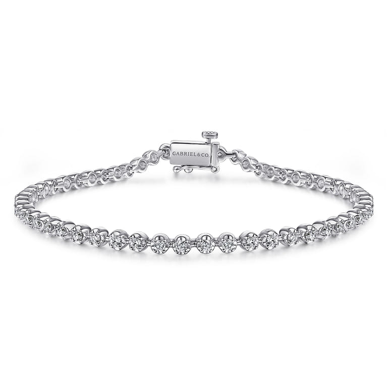 Tennis Bracelet 14K White Gold Diamond 1ct - 1 ct - Shot 1