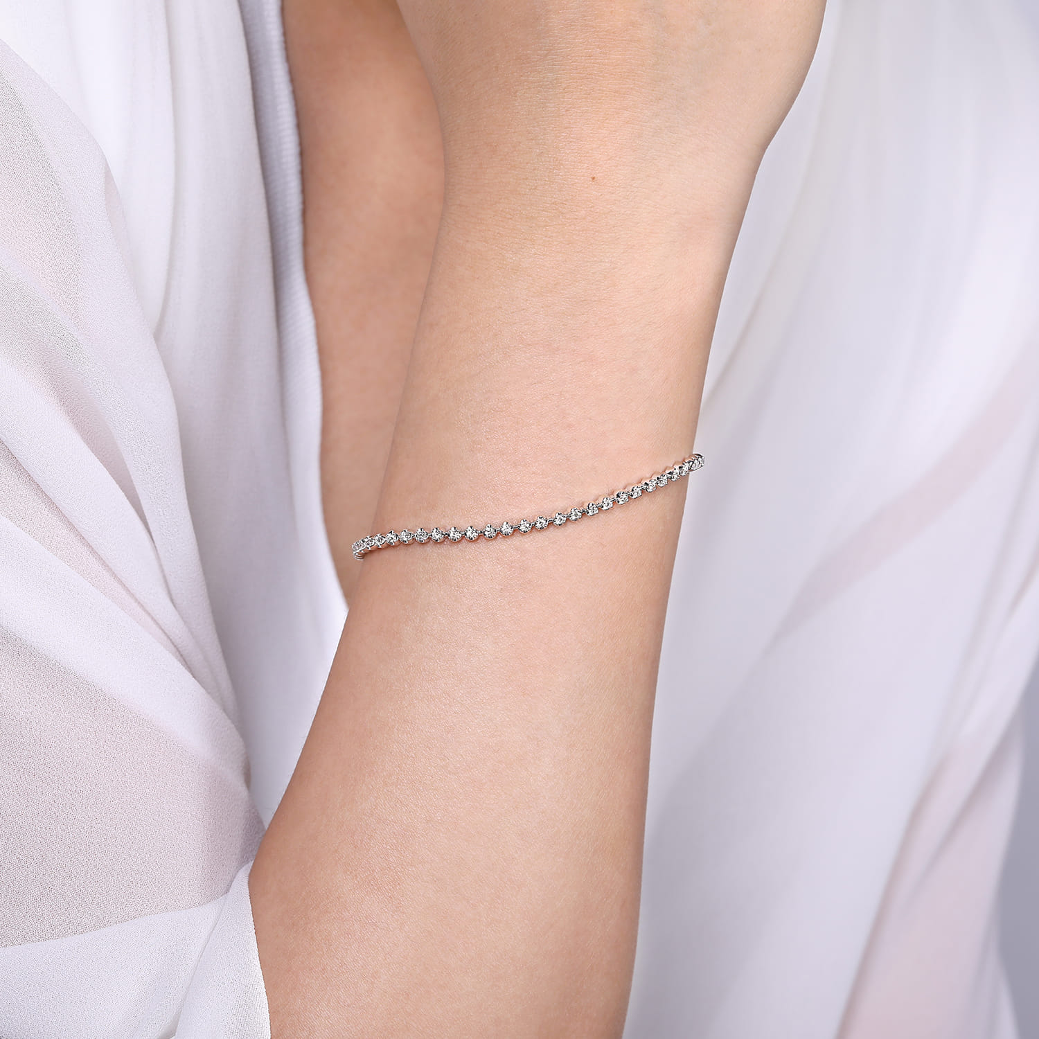 Tennis Bracelet 14K White Gold Diamond 1ct - 1 ct - Shot 3