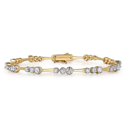 Tennis Bracelet 14K Yellow Gold Diamond 1.5ct