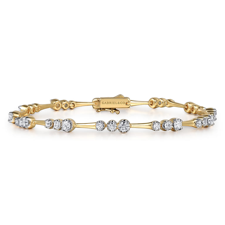 Tennis Bracelet 14K Yellow Gold Diamond 1.5ct - 1.5 ct - Shot 1
