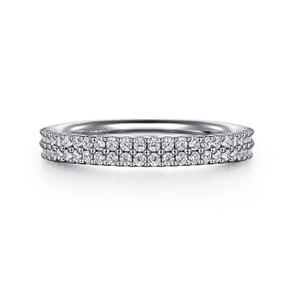 Thailand - 14K White Gold Double Row Diamond Anniversary Band