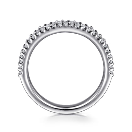 Thailand - 14K White Gold Double Row Diamond Anniversary Band
