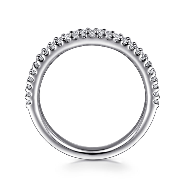 Fancy Wedding Ring in 14k White Gold with Round Natural Diamond at Gabriel & Co. - Shot 2