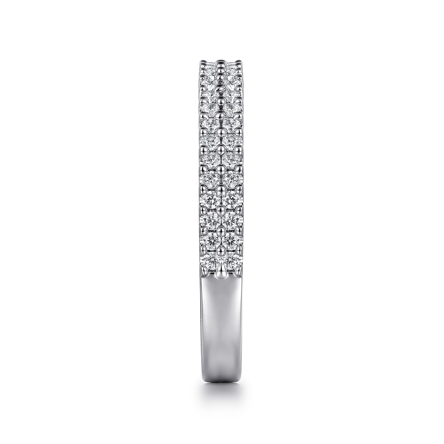 Fancy Wedding Ring in 14k White Gold with Round Natural Diamond at Gabriel & Co. - Shot 4