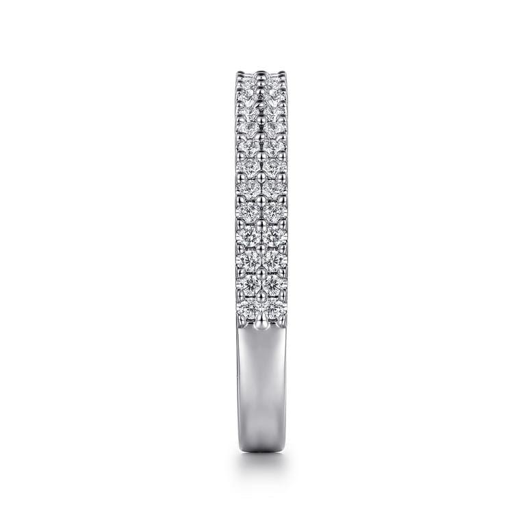 Fancy Wedding Ring in 14k White Gold with Round Natural Diamond at Gabriel & Co. - Shot 4