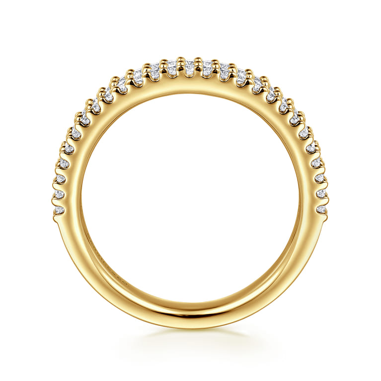 Straight Wedding Ring in 14k Yellow Gold with Round Natural Diamond at Gabriel & Co. - Shot 2