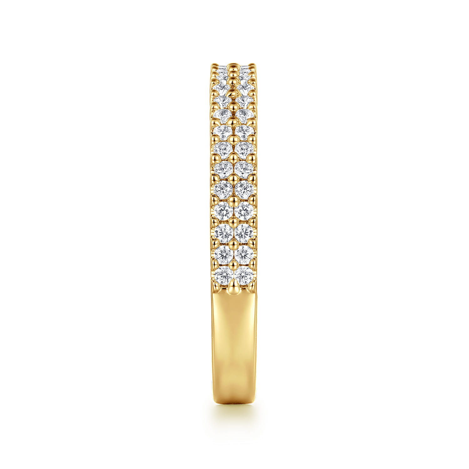 Straight Wedding Ring in 14k Yellow Gold with Round Natural Diamond at Gabriel & Co. - Shot 4