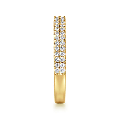 Thailand - 14K Yellow Gold Double Row Diamond Anniversary Band