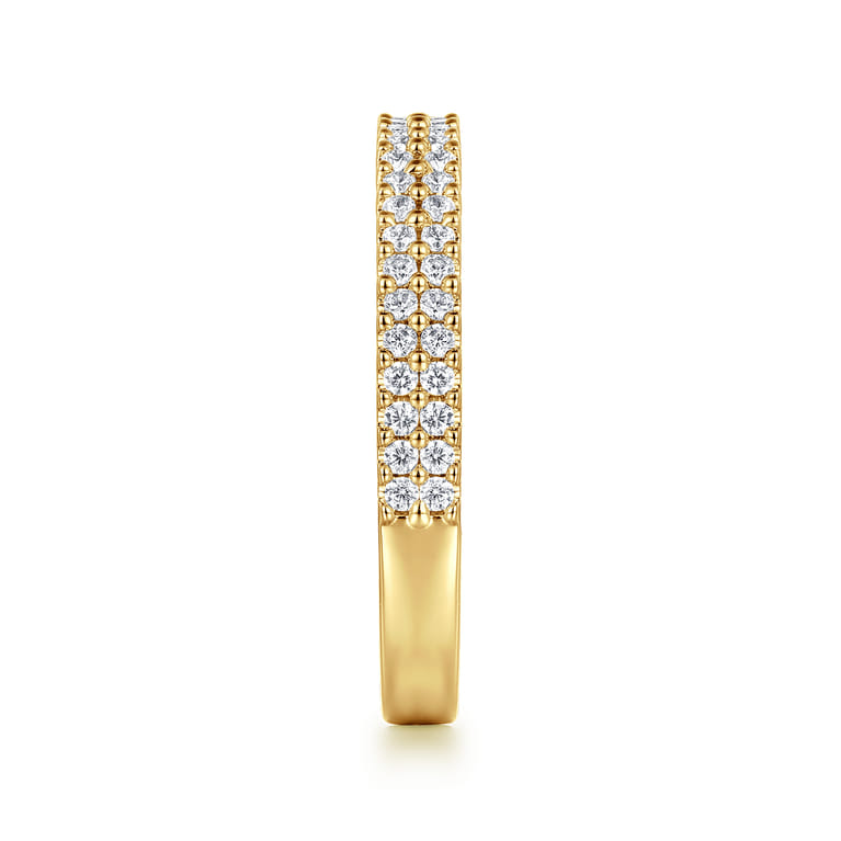Straight Wedding Ring in 14k Yellow Gold with Round Natural Diamond at Gabriel & Co. - Shot 4