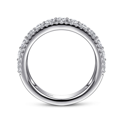 Thebe - Wide 14K White Gold Diamond Anniversary Band
