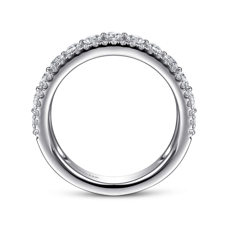 Fancy Wedding Ring in 14k White Gold with Round Natural Diamond at Gabriel & Co. - Shot 2