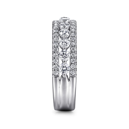 Thebe - Wide 14K White Gold Diamond Anniversary Band