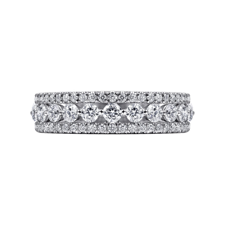 Fancy Wedding Ring in 14k White Gold with Round Natural Diamond at Gabriel & Co. - Shot 6