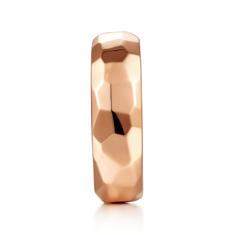 Theo - 14K Rose Gold 7mm Mens Wedding Band in High Polished Finish - Shot 4