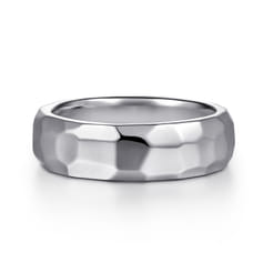Theo - 14K White Gold 7mm Mens Wedding Band in High Polished Finish