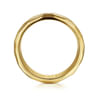 Theo - 14K Yellow Gold 7mm - Hammered Men's Wedding Band in High Polished Finish
