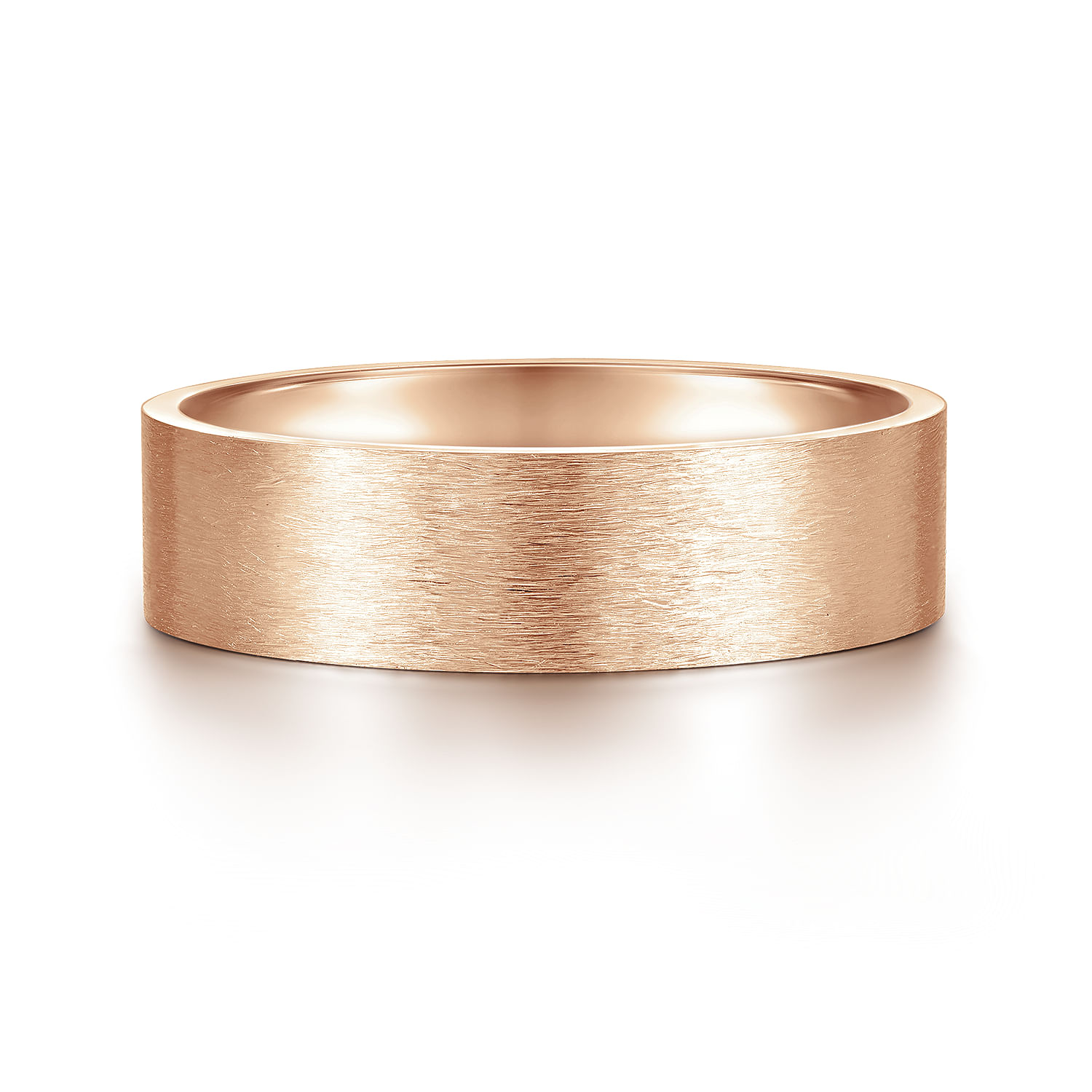 Theodore - 14K Rose Gold 6mm - Men's Wedding Band in Horizontal Brush Finish