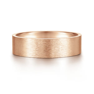 Theodore - 14K Rose Gold 6mm - Men's Wedding Band in Horizontal Brush Finish