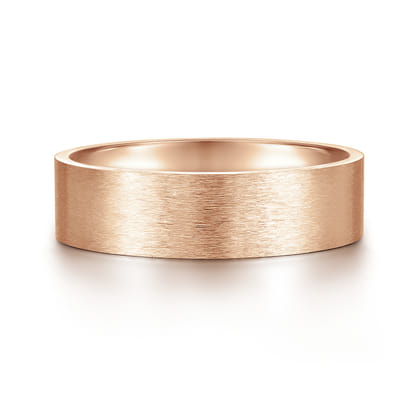 Theodore - 14K Rose Gold 6mm - Men's Wedding Band in Horizontal Brush Finish