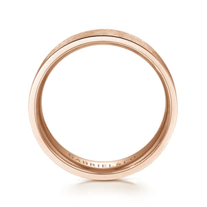 Theodore - 14K Rose Gold 6mm - Men's Wedding Band in Horizontal Brush Finish