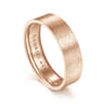 Theodore - 14K Rose Gold 6mm - Men's Wedding Band in Horizontal Brush Finish
